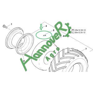 Клапан шини 26.00-12 Optima Kverneland AC820805 (АС820805)